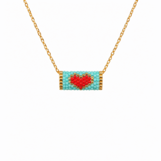 ΧΕΙΡΟΠΟΙΗΤΟ ΚΟΛΙΕ ΚΑΡΔΙΑ ΜΕ ΧΑΝΤΡΕΣ MIYUKI ΣΕ ΧΡΥΣΗ ΑΛΥΣΙΔΑ