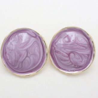 Σκουλαρίκια στρογγυλά με γυαλιστερό φινίρισμα μωβ