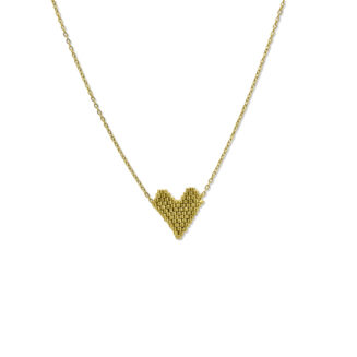 ΧΕΙΡΟΠΟΙΗΤΟ ΚΟΛΙΕ ΚΑΡΔΙΑ ΜΕ ΧΑΝΤΡΕΣ MIYUKI ΣΕ ΧΡΥΣΗ ΑΛΥΣΙΔΑ