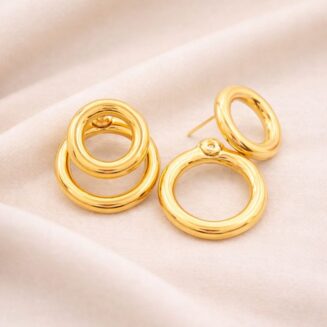 Σκουλαρικια διπλός κρίκος σε χρυσό