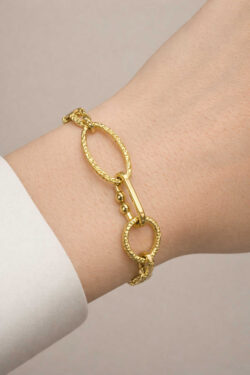 ΓΥΝΑΙΚΕΙΟ ΑΤΣΑΛΙΝΟ ΧΡΥΣΟ ΒΡΑΧΙΟΛΙ ΜΕ ΟΒΑΛ ΚΡΙΚΟΥΣ