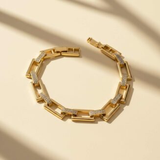 ΓΥΝΑΙΚΕΙΟ ΑΤΣΑΛΙΝΟ ΧΡΥΣΟ ΒΡΑΧΙΟΛΙ ΜΕ ΟΡΘΟΓΩΝΙΟΥΣ ΚΡΙΚΟΥΣ & ΖΙΡΓΚΟΝ