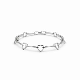 ΓΥΝΑΙΚΕΙΟ ΑΤΣΑΛΙΝΟ ΑΣΗΜΙ ΒΡΑΧΙΟΛΙ ΜΕ ΚΑΡΔΙΕΣ & ΖΙΡΓΚΟΝ