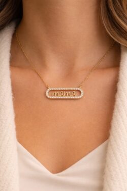 ΚΟΛΙΕ ΑΤΣΑΛΙΝΟ “MAMA” ΟΒΑΛ ΜΕ ΣΤΡΑΣ ΠΕΡΙΜΕΤΡΙΚΑ ΧΡΥΣΟ