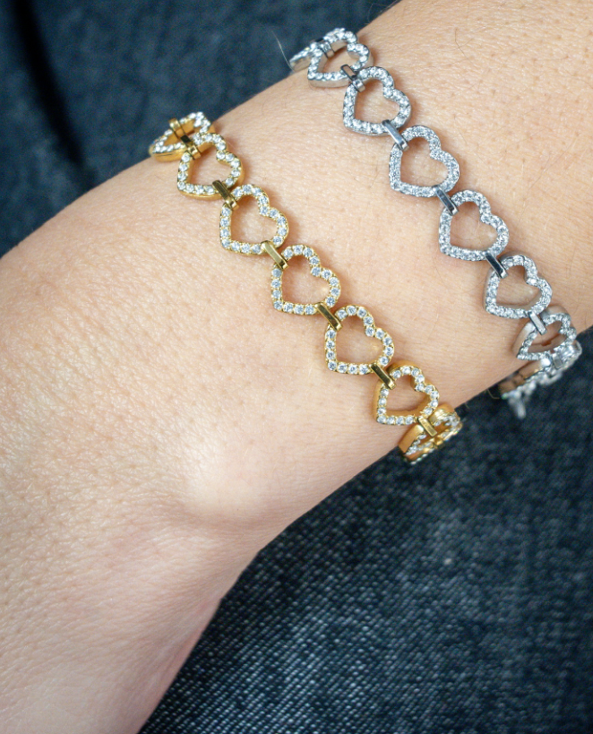 ΒΡΑΧΙΟΛΙ ΚΑΡΔΙΕΣ ΜΕ ΣΤΡΑΣ ΣΕ ΧΡΥΣΟ Ή ΑΣΗΜΙ ΧΡΩΜΑ