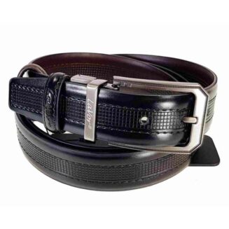 ΑΝΔΡΙΚΗ ΖΩΝΗ LAVOR ΔΙΠΛΗΣ ΟΨΗΣ ΜΑΥΡΟ/ΚΑΦΕ ΜΕ ΑΝΑΓΛΥΦΗ ΥΦΗ ΚΑΙ ΜΕΤΑΛΛΙΚΗ ΑΓΚΡΑΦΑ 1-138