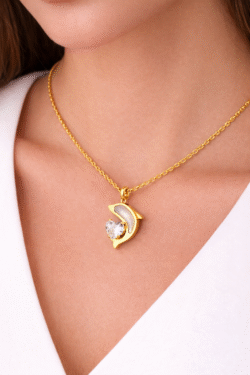 ΓΥΝΑΙΚΕΙΟ ΑΤΣΑΛΙΝΟ ΧΡΥΣΟ ΚΟΛΙΕ ΔΕΛΦΙΝΙ ΜΕ ΚΑΡΔΙΑ ΑΠΟ ΚΡΥΣΤΑΛΛΟ