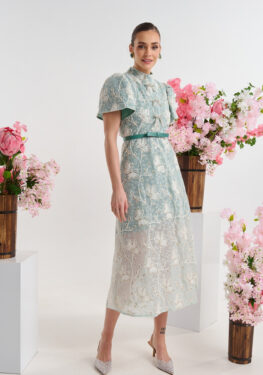 ΚΕΝΤΗΜΕΝΟ MIDI ΦΟΡΕΜΑ ΜΕΝΤΑ BRIGITTE BOUTIQUE M 1.00.19.08