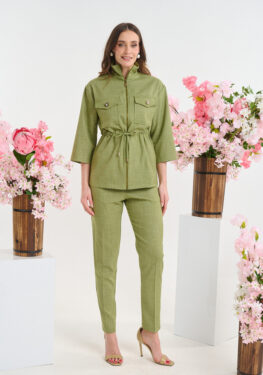 ΣΕΤ ΣΑΚΑΚΙ ΜΕ ΦΕΡΜΟΥΑΡ & ΠΑΝΤΕΛΟΝΑ ΠΡΑΣΙΝΟ BRIGITTE BOUTIQUE M 1.01.19.10