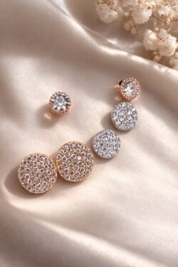 ΣΕΤ ΣΚΟΥΛΑΡΙΚΙΑ ΚΑΡΦΩΤΑ ΣΤΡΟΓΓΥΛΑ ΜΕ ΖΙΡΓΚΟΝ ΣΕ ΧΡΥΣΗ & ΑΣΗΜΙ ΑΠΟΧΡΩΣΗ