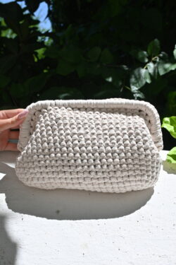 ΠΛΕΚΤΗ ΧΕΙΡΟΠΟΙΗΤΗ ΤΣΑΝΤΑ CLUTCH ΕΚΡΟΥ