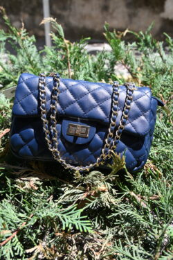 ΜΙΝΙ QUILTED CHAIN BAG - ΜΠΛΕ
