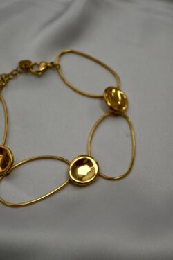 ΑΤΣΑΛΙΝΟ ΓΥΝΑΙΚΕΙΟ ΒΡΑΧΙΟΛΙ GOLD ΜΕ ΟΒΑΛ ΣΤΟΙΧΕΙΑ
