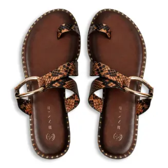 ENVIE FLAT ΓΥΝΑΙΚΕΙΑ ΣΑΝΔΑΛΙΑ E96-23246 SNAKE ΜΕ ΜΕΤΑΛΛΙΚΟ ΚΡΙΚΟ