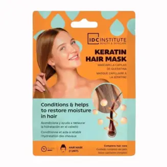 IDC INSTITUTE KERATIN HAIR MASK 25ML - ΜΑΣΚΑ ΜΑΛΛΙΩΝ ΜΕ ΚΕΡΑΤΙΝΗ ΓΙΑ ΒΑΘΕΙΑ ΕΝΥΔΑΤΩΣΗ & ΑΠΟΚΑΤΑΣΤΑΣΗ