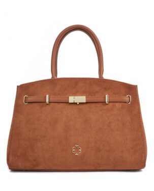 VETA ACCESSORIES – ΓΥΝΑΙΚΕΙΑ ΤΣΑΝΤΑ ΧΕΙΡΟΣ SUEDE LOOK ΣΕ ΤΑΜΠΑ ΧΡΩΜΑ
