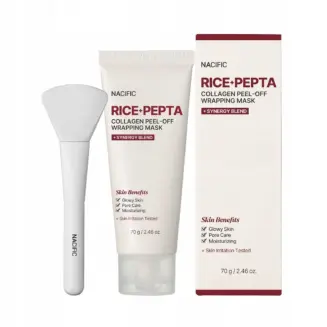 NACIFIC RICE + PEPTA COLLAGEN PEEL-OFF WRAPPING MASK – ΜΑΣΚΑ ΠΡΟΣΩΠΟΥ ΓΙΑ ΛΑΜΨΗ & ΕΝΥΔΑΤΩΣΗ 70G